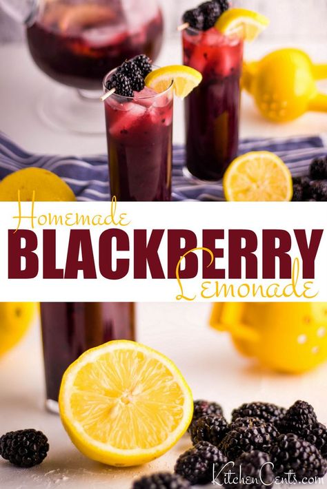 This easy blackberry lemonade is one of our new summer favorites. It’s super easy to make and tastes amazing! Get your blackberry fix with this delicious summer drink.  Have a pitcher ready in 5 minutes or less.  Use fresh OR frozen blackberries.  Pucker up with this naturally honey sweetened blackberry lemonade recipe.  Homemade blackberry lemonade recipe with homemade otter pop option. #summerdrinks #blackberries #lemonade #homemade Blackberry Lemonade Recipe, Lemonade Recipe Homemade, Good Lemonade Recipe, Mint Lemonade Recipe, Easy Strawberry Lemonade, Easy Lemonade Recipe, Blackberry Drinks, Pink Lemonade Recipes, Blackberry Lemonade