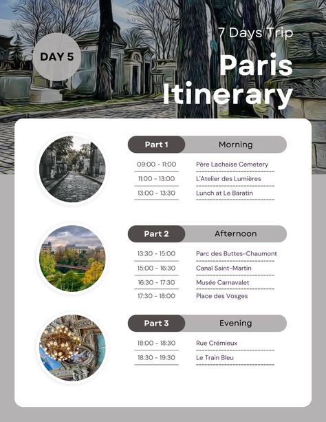 Planning a trip to Paris? No matter how long of a trip you're planning, take a look at this 7 day itinerary of Paris. These spots are perfect for any time of the year and offer the most out of your trip. Read up on these wonderful activities for your perfect trip to Paris! Père Lachaise Cemetery, 7 Day Itinerary, Paris Itinerary, Musee Carnavalet, Trip To Paris, Planning A Trip, The Eiffel Tower, Saint Martin, No Matter How