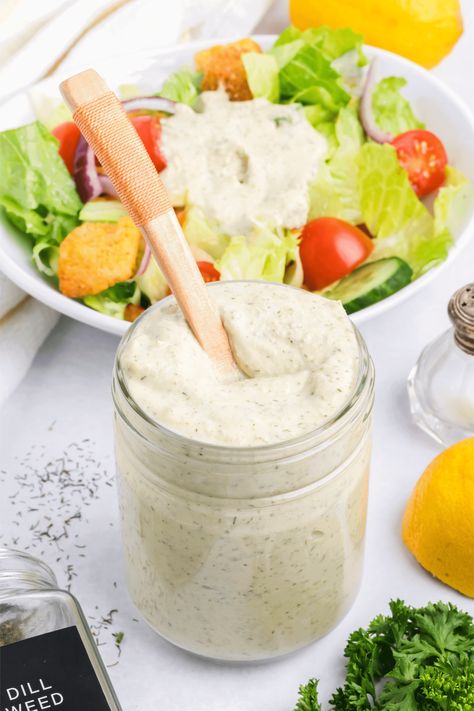 This Homemade Vegan Ranch Dressing is a great addition to your salad or charcuterie board! Make it any time you need a flavorful, whole food, plant-based dip. Homemade Vegan Ranch Dressing, Vegan Ranch Dressing, Plant Based Recipes Dinner, Plant Based Lunch, Vegan Cheese Recipes, Vegan Ranch, Visual Recipes, Plant Based Diet Recipes, Plant Based Dinner