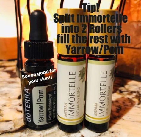 Yarrow Pom, Doterra Recipes, Doterra Oils, Oil Uses, Roller Bottle, Essential Oil Uses, Doterra Essential Oils, Essential Oil Recipes, Oil Recipes