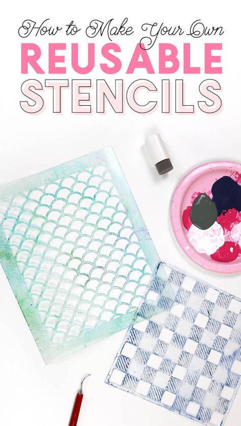 How to Make Reusable Stencils: DIY Buffalo Plaid Planter - Persia Lou Cricut Stencils Reusable, Diy Cookie Stencils With Cricut, Silhouette Challenge, Make Your Own Stencils, Inkscape Tutorials, Stencils Tutorials, Cricut Stencils, Idee Cricut, Reusable Stencils