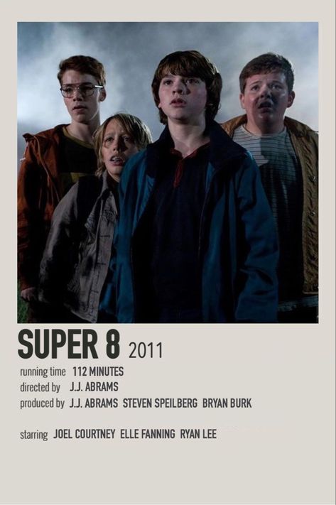 super 8 minimalistic movie poster Super 8 Movie Poster, Super 8 Movie Aesthetic, Super 8 Movie, Ryan Lee, Film Recommendations, Film Journal, Super 8 Film, Funny Yugioh Cards, Iconic Movie Posters