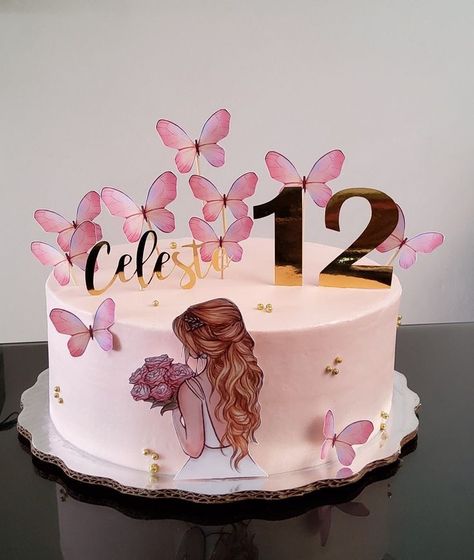 Pastel Butterfly Cake, Butterfly Cake Design, Butterfly Cake Ideas, Butterfly Birthday Cake, Cake Designs For Girl, Small Birthday Cakes, Butterfly Birthday Cakes, Chocolate Cake Designs, Birthday Cake Decorating Ideas