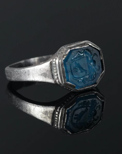 Ancient Rings, Medieval Rings, Rare Jewelry, Signet Rings, Glass Ring, Antique Ring, Turquoise Glass, Glass Rings, Armenia