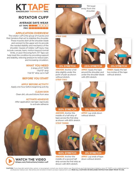 Learn the proper way to use KT Tape to help with rotator cuff at TheraTape. Our step by step guide demonstrates taping technique to improve muscle pain! Kt Tape Back, Kinesio Taping Shoulder, Rotator Cuff Rehab, Rotator Cuff Pain, Physio Tape, Shoulder Rehab Exercises, Rotator Cuff Exercises, K Tape, Shoulder Rehab