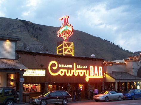 Million Dollar Cowboy Bar Million Dollar Cowboy Bar, Western Dancing, Cowboy Bar, Cowboys Bar, Guys Trip, Hanger Steak, Jackson Hole Wedding, Jackson Hole Wy, Lace Cookies