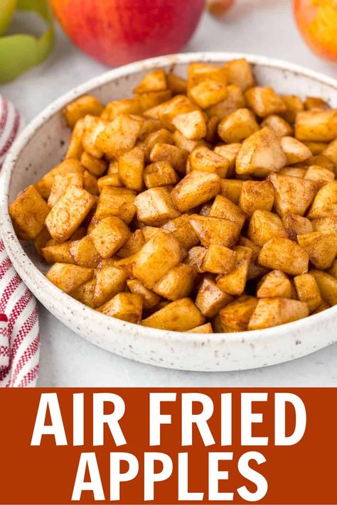 Air Fried Apples, Air Fryer Apples, Quick Fall Recipes, Apples With Cinnamon, Apple Treats, Fried Apples, Cinnamon Flavor, Apple Pies Filling, Baked Apples