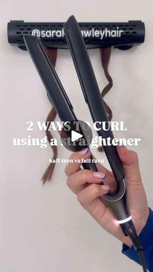 73 reactions | Why the turn matters so much when curling with a flat iron! 

For looser waves, clamping and turning your styler half way will achieve this look

For bouncier more classic curls do a full turn and glide down 

Hope this helps! Save this video for later 

#flatironcurls #hairhacks #flatironwaves #hairtutorial #curling | Sarah Brawley Hair Classic Curls, Flat Iron Waves, Flat Iron Curls, Loose Waves, Flat Iron, Hairstyle Ideas, Beauty Hair, Hair Hacks, Hair Tutorial