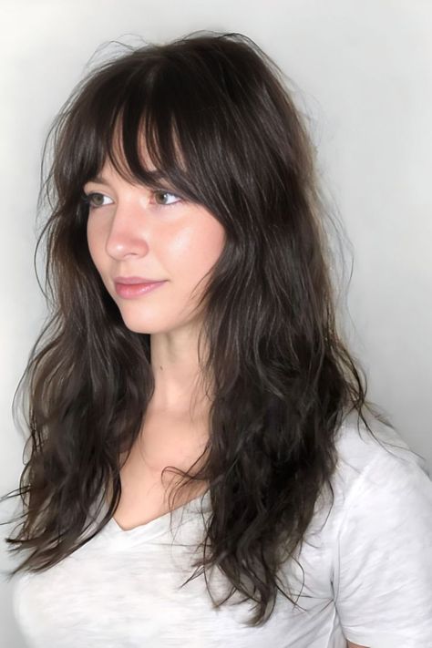 ‘70s Beachy Hair With French Bangs French Bangs, Amazing Hairstyles, Beachy Hair, Bangs, Hairstyles, Hair