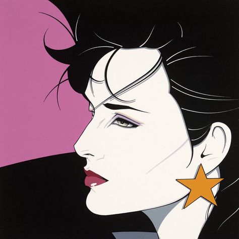 SwimmersGirl on Instagram: “Playboy January 1984 “Star” original acrylic on board, signed lower left. 10.5” x 10” This gorgeous painting is one of several Nagel…” Patrick Nagel Art, 80s Posters Art, Nagel Art, 80s Poster, Patrick Nagel, 1980s Art, Pop Art Painting, Woman Drawing, Graphic Design Art