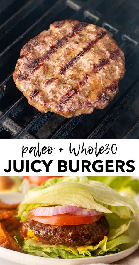 Healthy Beef Patties, Whole30 Hamburger Recipes, Whole 30 Burger Recipes, Whole30 Turkey Burger, Whole 30 Burgers, Whole 30 Recipes With Ground Beef, Whole 30 Turkey Burger, Gluten Free Burger Recipes, Whole 30 Hamburger Recipes