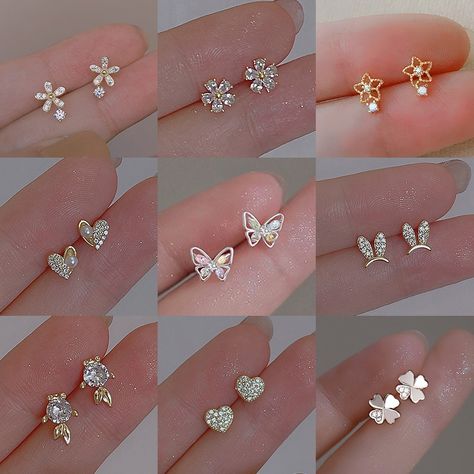 Butterfly Suit, Daily Wear Earrings, Daily Earrings, Ear Piercing Jewelry, Ear Piercing Studs, Shiny Earrings, Silver Butterfly Earrings, Cartilage Earrings Stud, Butterfly Stud Earrings