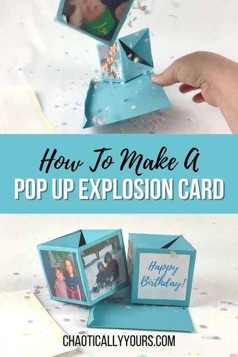 Diy Exploding Box, Exploding Gift Box, Diy Pop Up Cards, Pop Out Cards, Trending Crafts, Exploding Box Card, Confetti Cards, Money Gifts, Pop Box