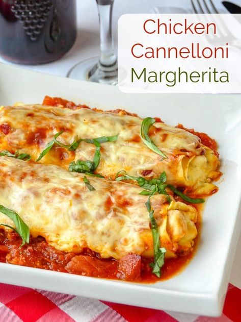 Margherita Chicken, Chicken Cannelloni, Ricotta Chicken, Cannelloni Recipes, Baked Pasta Dishes, Chicken Garlic, Rock Recipes, Cheesy Pasta, Goulash