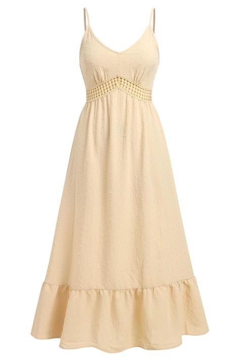 Embrace effortless elegance with this stunning beige summer dress. Featuring delicate detailing and a flattering fit, this dress is perfect for warm sunny days. Pair it with your favorite accessories for a complete look that's both stylish and comfortable. Whether you're headed to a picnic or a casual brunch, this dress is a must-have addition to your wardrobe! . SummerFashion #ChicStyle #DressToImpress #FashionInspo #CasualLooks #OutfitIdeas Beige Summer Dress, Ruffle Midi Dress, Effortless Elegance, Sunny Days, Summer Women, Summer Dress, Sundress, Dress To Impress, Casual Looks