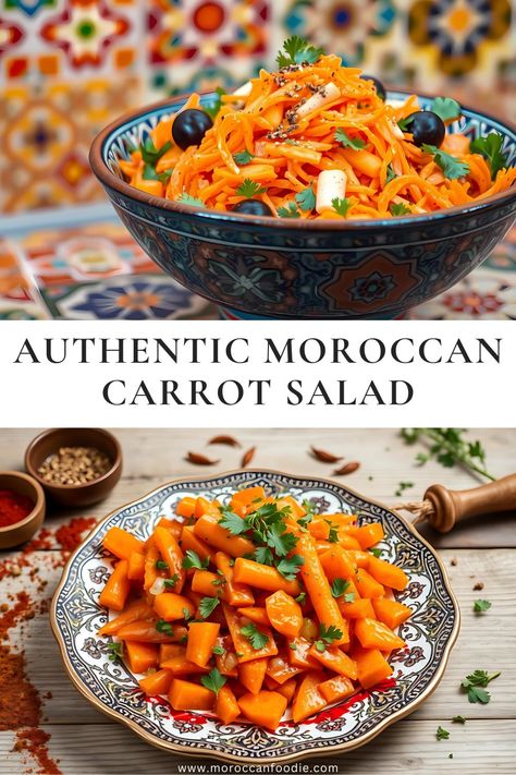 Discover how to make an authentic Moroccan Carrot Salad featuring tender spiced carrots, fresh herbs, and zesty citrus. Perfect as a side dish or healthy appetizer😊 Moroccan Side Dishes, Moroccan Salads, Moroccan Carrot, Moroccan Carrot Salad, Moroccan Carrots, Moroccan Salad, Steamed Carrots, Vegan Salad Dressing, Spiced Carrots