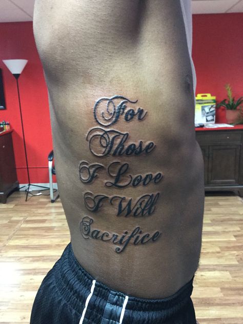 For Those I Love I Will Sacrifice Tattoo, Sacrifice Tattoo, Rib Cage Tattoo, Cage Tattoo, Flower Tattoo On Ribs, Iphone Drawing, Rib Tattoos For Guys, Stitch Tattoo, Ribcage Tattoo