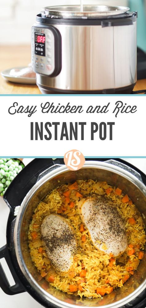 An easy weeknight dinner meal made in the Instant Pot: chicken and homemade yellow rice. A family favorite. #instantpotrecipe #instantpotchicken #instantpotrice Homemade Yellow Rice, Instant Pot Chicken And Rice, Chicken And Yellow Rice, Yellow Rice Recipes, Chicken And Rice Recipe, Chicken And Rice Casserole, Creamy Chicken And Rice, Easy Chicken And Rice, Yellow Rice