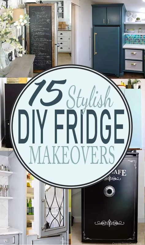 Ugly Fridge, Cheap Appliances, Appliance Makeover, Refrigerator Makeover, Painting Appliances, Diy Kitchen Makeover Ideas, Paint Refrigerator, Fridge Makeover, Painted Fridge