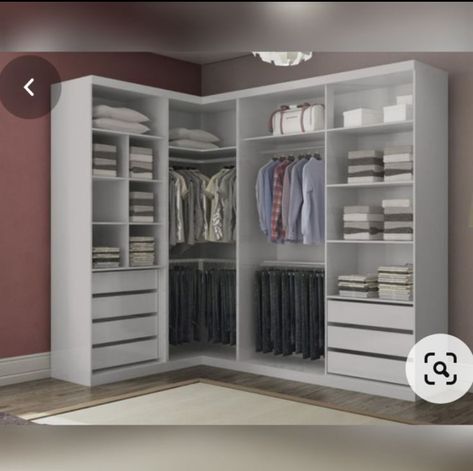 L Shape Cupboard Bedroom, Cupboard Inside Design, L Shape Closet, Built In Wardrobe Ideas Layout, L Shape Wardrobe, L Shape Dressing Room, Narrow Closet Design, Corner Wardrobe Closet, Stylish Room Decor