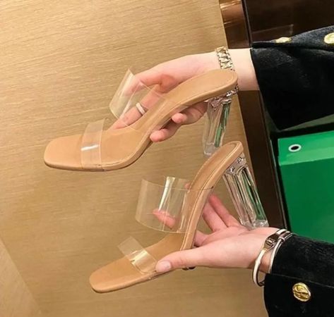 *Ladies Transparent fashion heels* *Sizes:37 38 39 40 41 42* *Price-3,000 Apricot Heels, Country Shoes, Clear Sandals, Clear Shoes, Summer Heels, Open Toe High Heels, Slipper Shoes, Pump Sandals, Womens High Heels