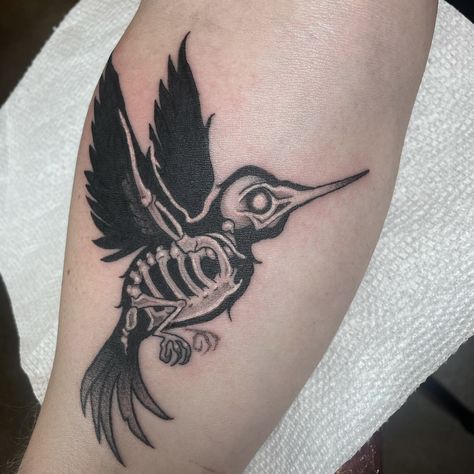 Hummingbird skeleton for Jon!! Booking in November!! • • • • #ink #inked #hummingbirdtattoo #hummingbirdskeleton #hummingbird #tattoo #tattoos #blackwork #blackworktattoo #blackandgreytattoo #blackandgrey #femaletattooartist #tattooartist #michigantattooartist #michigantattooers #tattooideas #tattooart #explore #explorepage #skeleton #forearmtattoo Hummingbird Skeleton, Michigan Tattoos, Bird Skeleton, Skeleton Tattoos, Female Tattoo Artists, Hummingbird Tattoo, Bird Tattoo, Humming Bird, Birds Tattoo