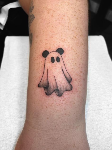 Ghost With Mickey Ears, Mickey Mouse Pumpkin Tattoo, Mickey Mouse Halloween Tattoo, Small Disney Halloween Tattoos, Halloween Mickey Tattoo, Mickey Pumpkin Tattoo, Disney Ghost Tattoo, Mickey Ghost Tattoo, Halloween Disney Tattoos