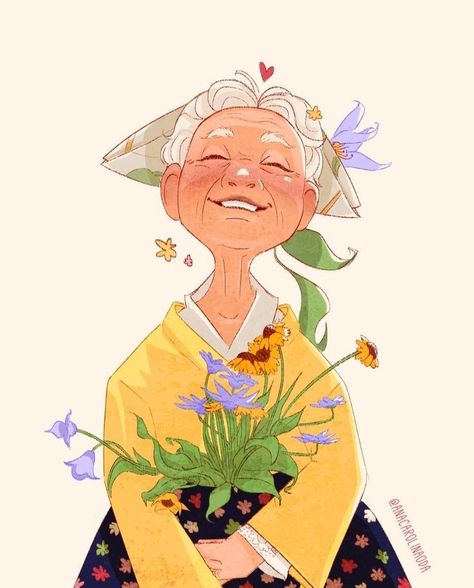 Sweet Old Lady Character Design, Older Woman Character Design, Old Woman Illustration, Book Illustration Design, Picture Books Illustration, Book Illustration Art, Old Woman, Character Design Animation, Cartoon Character Design