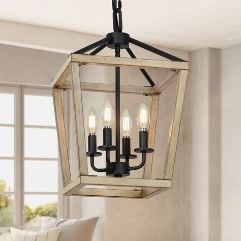 4 Light Chandelier Fixture,Farmhouse Light Fixtures Geometric Metal Cage Modern Ceiling Light with Adjustable Height - Bed Bath & Beyond - 40643352 Lantern Light Fixture, Entryway Light Fixtures, Farmhouse Chandelier Lighting, Rustic Ceiling Lights, Geometric Lantern, Farmhouse Lantern, 4 Light Chandelier, Hanging Lights Kitchen, Geometric Pendant Light