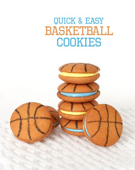 quick and easy basketball cookies Snacks Basket, Basketball Treats, Basketball Cookies, Team Snacks, Ball Birthday Parties, Nilla Wafers, Basketball Party, Ball Birthday, Gateaux Cake