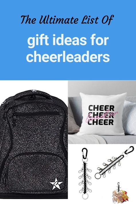 Cheer Backpack Ideas, Cheerleading Gifts For Team Goody Bags, Gifts For Cheerleaders, Cheer Swag Bag Ideas, Cheerleader Gift Ideas, Cheer Goodie Bag Ideas, Cheer Gifts Diy, Cheerleading Backpacks, Cheerleading Skills