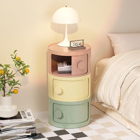 Dresser Nightstands, Cute Nightstand, Top Bedroom Ideas, Bedroom Cute, Simple Bedside Tables, Cute Furniture, Kids Room Furniture, Bedroom Wall Colors, Filing Cabinets