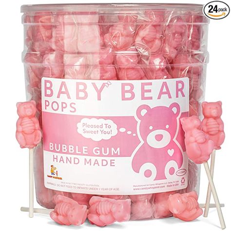 Snack Fridge, Candy On A Stick, Gum Flavors, Bubble Gum Flavor, Junk Food Snacks, Food Pack, Pink Bear, Candy Brands, Pink Foods