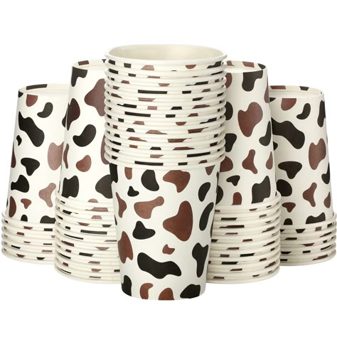 PRICES MAY VARY. Rich in Quantity: you will receive 48 pieces of cow print paper cups, enough quantity and cow print design can meet the needs of daily or western cowboy party drinking needs, you can also share them with others Disposable Paper Cups: our cow cups for women men are made of quality paper, safe and odorless, well printed with cow print design in 2 mixed colors, not easy to fade or break, the disposable feature can save you much time for cleaning Cowboy Western Theme: these coffee d Cow Birthday Decorations, Cow Cups, Highland Cow Party, Rodeo Decorations, Highland Cow Birthday, Cowboy Baby Shower Theme, Cow Baby Shower Theme, Cow Cup, Country Birthday Party