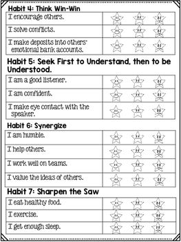 Leader Habits: Self Reflection Survey 7 Habits Activities, Leadership Notebook, 7 Habits Of Happy Kids, Leadership Classes, Habit 5, The Leader In Me, Teaching Growth Mindset, Data Binders, Habit 1