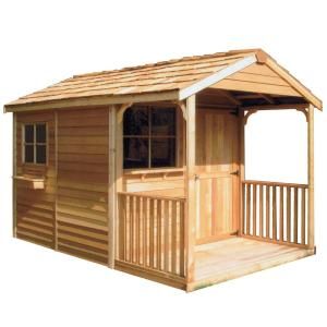 Unbranded 150 sq. ft. Allwood Summer Light Kit Cabin-CAB-SUMMERLIGHT - The Home Depot Wood Siding Colors, Wood Storage Shed, Cedar Shed, Shed With Porch, Storage Shed Kits, Cedar Shingle Roof, Shed Interior, Cedar Roof, Wood Storage Sheds