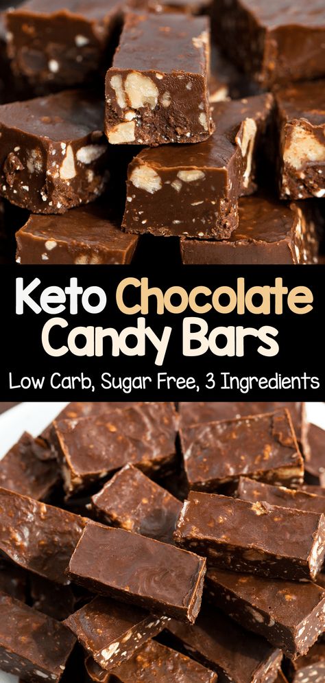 The Best Homemade Keto Candy Bar Recipe Nut Free Candy, Dolce Poche Calorie, Gi Diet, Homemade Candy Bars, Chocolate Candy Bars, Candy Bar Recipe, Low Carb Candy, Healthy Candy, Chocolate Candy Recipes