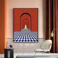 Modern 3D Abstract Arch Wall Decor Geometric Canvas Painting Art with Frame Living Room Living Room Art Decor Ideas, Living Room Decor Artwork, Arch Wall Decor, Frame Living Room, Arched Wall Decor, Wall Decor Geometric, Japan Wall Art, Art Deco Living Room, Arch Wall