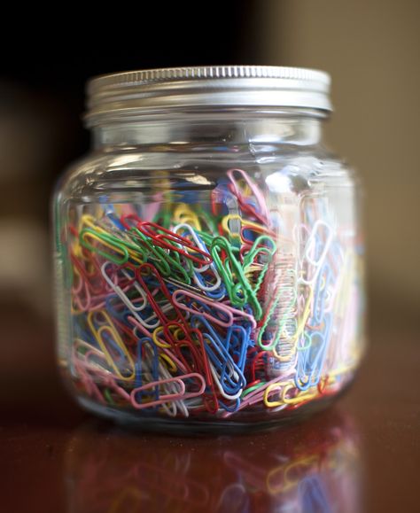 https://flic.kr/p/7ewMD6 | How Many Paper Clips are in this Jar? | EMAC professor David Parry www.academhack.com asked his class and collectively they got it, well,  completely wrong. Or did they? Dave's point was that what the collective says is tru is True. My guess on the actual # was completely off. What's yours? Estimation Station, Fun Office Games, Guessing Jar, Diy Recipe Binder, Math Binder, Fundraising Games, First Grade Parade, Curriculum Night, Contest Ideas