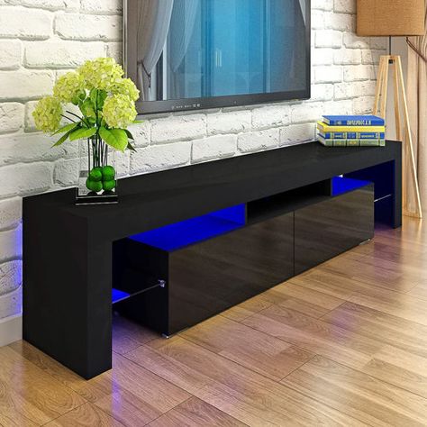 Ivy Bronx Dubish TV Stand for TVs up to 65" | Wayfair.co.uk Small Room Furniture, Modern Wooden Furniture, Tv Stand Furniture, Classic Furniture Design, Room Furniture Design, Plasma Tv, Art Furniture Design, Black Tv, Furniture Design Wooden