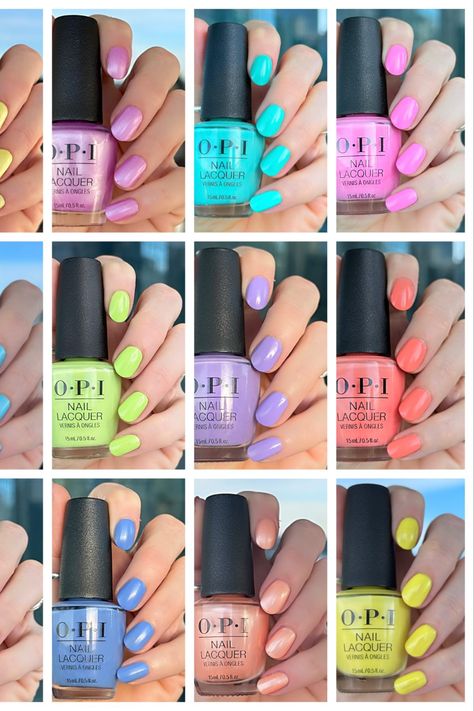 Mail Colors For The Beach, Nail Ideas Summer Colors, Summer Opi Colors, Summer Nails Opi Gel, Opi Im Yacht Leaving, Best Beach Nail Colors, Opi Vacation Nail Colors, Summer Opi Nail Colors, Summer Opi Nail Colors 2023