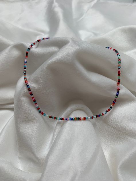 Multicolour seed bead necklace | outer banks style by threadbyamelia on Etsy Outer Banks Necklace, Outer Banks Aesthetic, Vsco Style, Outer Banks Style, Bead Kits, Diy Crafts Jewelry, Seed Bead Necklace, Etsy Sales, Bracelet Crafts