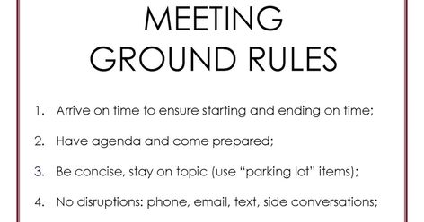 Use these "Ground  Rules" when conducting meetings.  The image to the right is a jp g . Click it to view the larger version and download i... Effective Meetings, Nature Poem, Meeting Agenda, Work Skills, Summer Food, Dont Understand, English Vocabulary, Time Management, Vocabulary