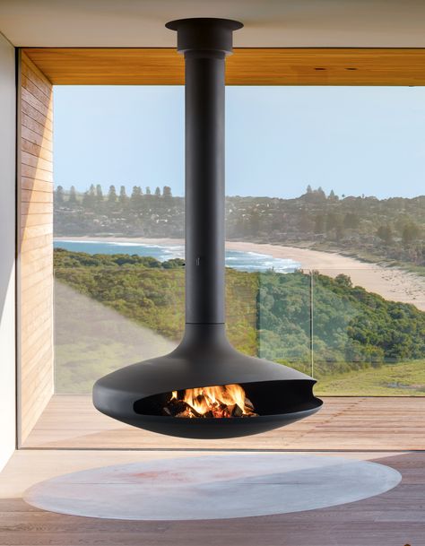 GYROFOCUS Focus Fireplaces, Design Camino, Suspended Fireplace, Hanging Fireplace, Floating Fireplace, European House, Guggenheim Museum, Wood Fireplace, Home Fireplace