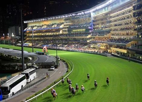 Happy Valley Races.  Horseracing below the high-rises.  Happy Valley is where Hong Kongers go to play. Horse Racing Track, Horse Betting, Private Race Track, Racing Horse, Grand National Horse Race, Harness Racing Horses, Race Course, Rival Stars Horse Racing Horses, Horse Races