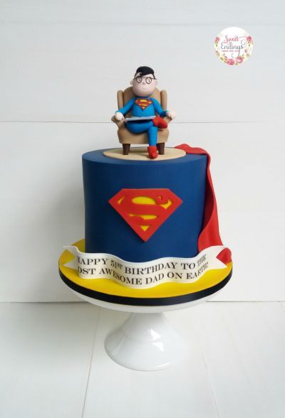 Superman Cake For Men, Superdad Cake, Super Dad Cake, Cake For Papa, Birthday Cake For Papa, Super Heroes Cake, V Birthday, Bible Cake, Superman Cakes