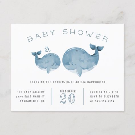 Whale Baby Shower Theme, Ocean Baby Shower Theme, Nautical Baby Shower Boy, Turtle Baby Shower, Nautical Baby Shower Invitations, Ocean Baby Showers, Whimsical Typography, Blue Baby Shower Invitations, Sea Baby Shower