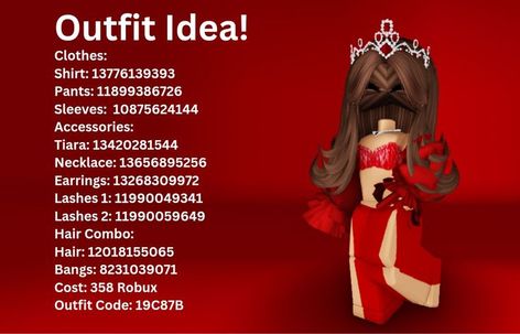 Fancy Red Dress, Roblox Girl Avatar, Dance Moms Outfits, Brookhaven Codes, Fancy Dress Code, Nature Outfits, Girl Avatar, Roblox Brookhaven, Images Hello Kitty