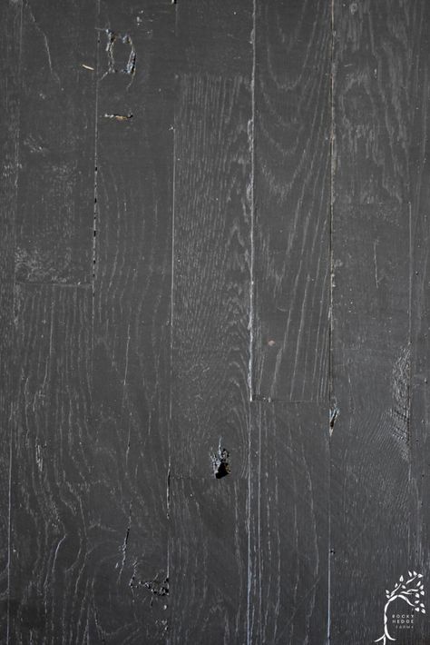 Black Painted Hardwood Floors Rocky Hedge Farm - Simple Living | From Scratch Recipes | Natural Home Farmhouse Blog Black Floor Paint, Dinning Room Flooring, White Painted Wood Floors, Black Hardwood Floors, Rustic Hardwood Floors, Painted Hardwood Floors, Wood Floor Design, Painted Wood Floors, Manufactured Home Remodel