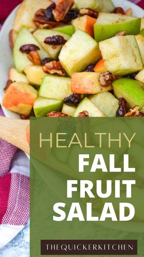 Fruit Salad With Apples And Oranges, Autumn Fruit Salad Recipes, Pear And Apple Salad, Fall Fruit Salad Autumn, Make Ahead Fruit Salad For A Crowd, Fruit Salad Fall, Fall Apple Salad, Apple Pear Salad, Fall Fruit Salad